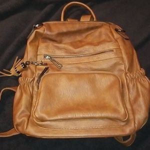 Leather backpack purse